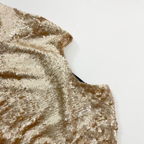 Fanco Gold Sequin Dress Short Sleeve size S - Picture 5 of 11